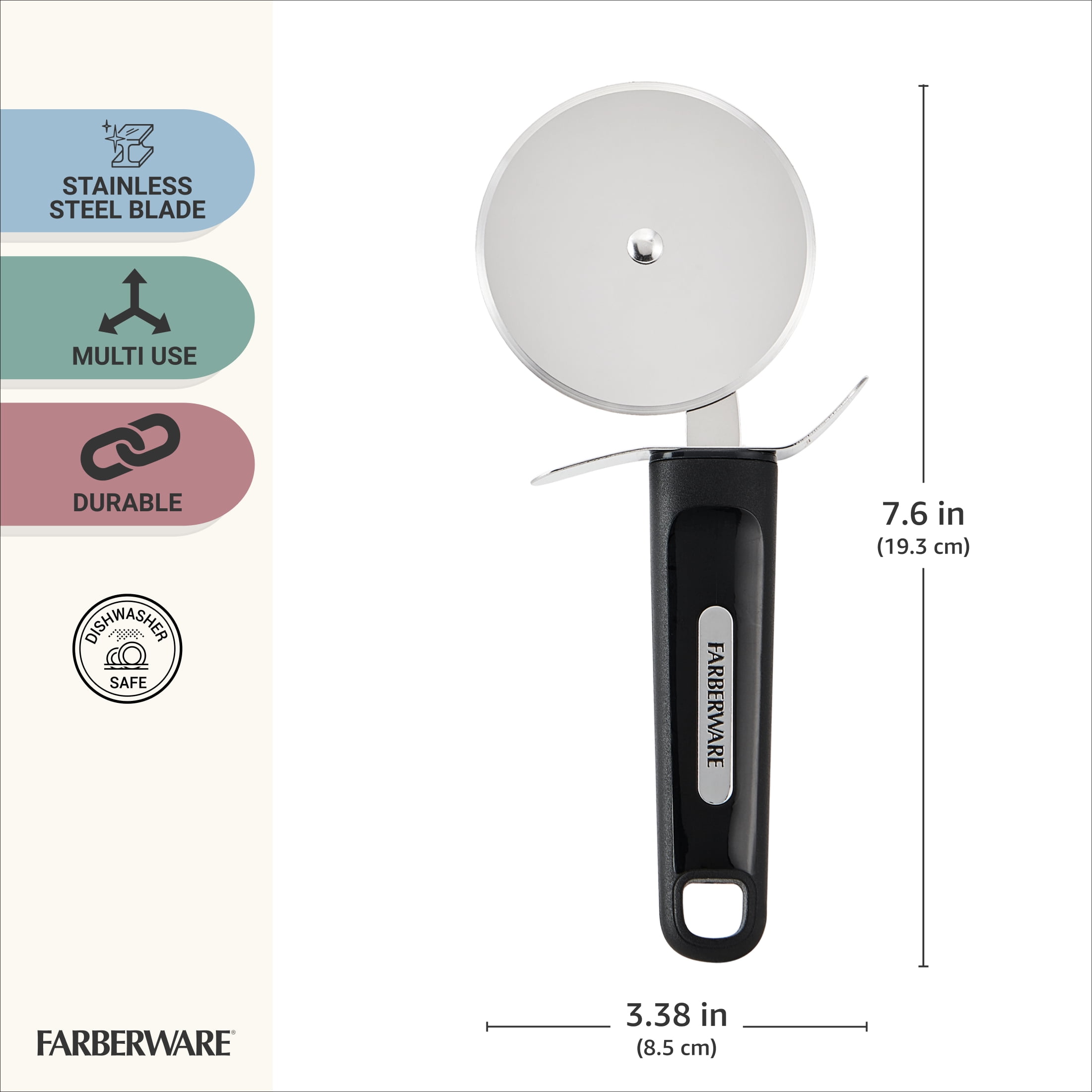 Farberware Professional Stainless Steel Pizza Cutter Black