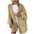 thumbnail image 1 of wmjolc Oversized Solid Color Cardigan Coats Women's Long Sleeve Chunky Knit Cardigans Loose Fit Sweaters Outwear for Early Spring, Fall or Winter, 1 of 7