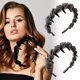 thumbnail image 4 of Vintage High Cranium Hairband, Elegant Braided Headbands for Women with Teeth Hoop, Bridal Hair Hoop Hairs Accessories, Wedding Party Home Headwear (2Pcs Gray, 1 Count (Pack of 1)), 4 of 6