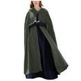 thumbnail image 2 of Women's Hooded Cape Coat, Long Wool Blend Cloak, Open Front Poncho, Elegant Winter Cloak, Dressy Winter Cloak, Elegant Outerwear Green S, 2 of 9