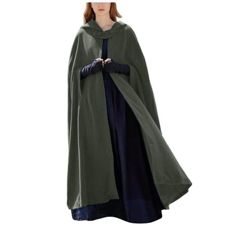 

ASEIDFNSA Pink Scrubs Fuzzy Jacket Hooded Long Cape Winter Casual Vintage Overcoat Button Cloak Woolen Coat for Women S