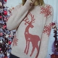 thumbnail image 2 of Suéteres de punto sueltos navideños para mujer, jersey de otoño e invierno, prendas de punto informales cálidas que combinan con todo, camisetas suaves para mujer, 2 of 5