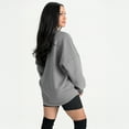 thumbnail image 4 of Women's Gameday Couture Gray Houston Texans Oversized Pure Motion Corded Sweatshirt, 4 of 4