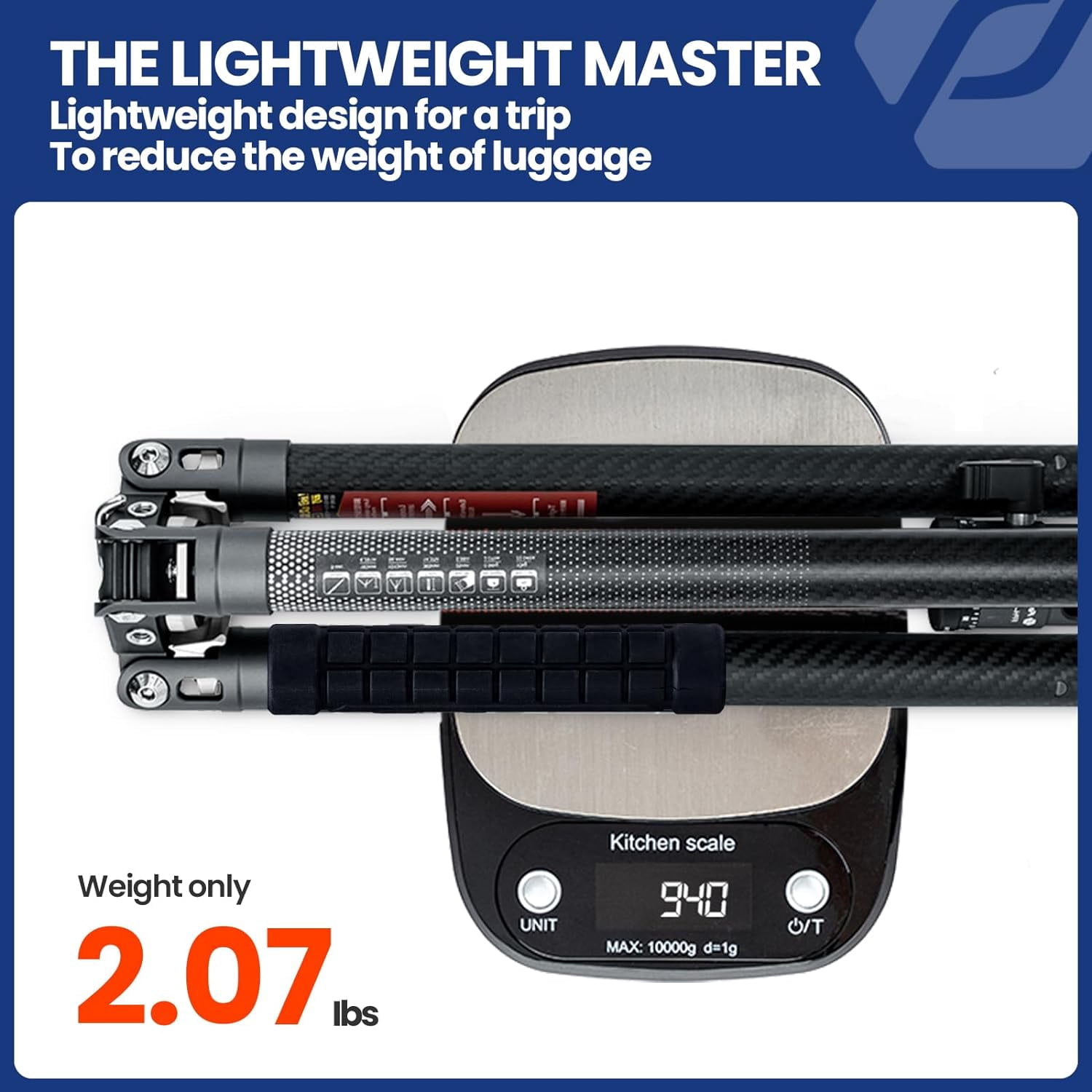 Fotopro 60" Carbon Fiber Tripod with Ball Head, Traval Camera Tripod Stand, weighs 2lbs, Max Load 22lbs, X-Aircross 3 Slate Gray