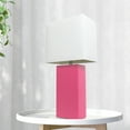 thumbnail image 6 of Elegant Designs Modern Leather Table Lamp with White Fabric Shade, Hot Pink, 6 of 6
