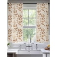 thumbnail image 2 of Brown Fall Leaves Sheer Curtains 63 Inch Length 2 Panels Set, Vintage Farmhouse Leaf Plants Voile Window Treatment Rod Pocket Curtains Sheers Drapes for Bedroom/Living Room/Kitchen 52x"63"x2, 2 of 7