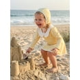 thumbnail image 5 of BemeyourBBs Toddler Baby Girl Swimsuit Infant Bathing Suit 3 Pieces Swimsuits Swim Dress Ruffle Long Sleeve Backless Top with Skirt Set Sun Hat Rash Guard Swimwear Summer Beach Wear, 5 of 9