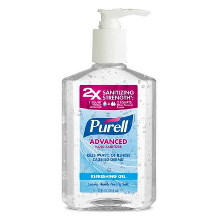 (3 pack) (3 Pack) PURELL Advanced Refreshing and Moisturizing Gel Hand Sanitizer, 12 Oz Pump