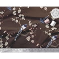 thumbnail image 3 of Soimoi Brown polyester Crepe Fabric Floral & Pin Tailed Whydah Bird Fabric Prints by Yard 42 Inch Wide, 3 of 3