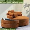 thumbnail image 2 of Aukfa 51" Oversized Accent Chair with Half-moon Storage Ottoman Set for Living Room, 5 Pillows, Linen, Orange, 2 of 9