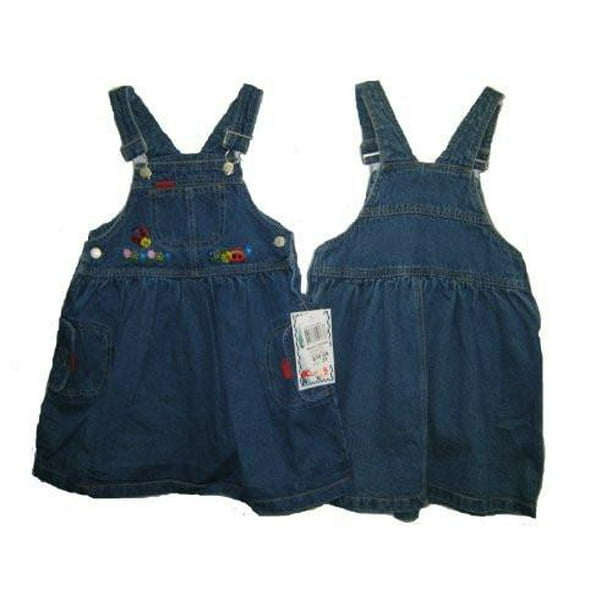 Cheerful Kids Girl's Sizes 2T/3T/4T/5T Denim Embroidered Jumper Dress