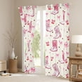 thumbnail image 3 of Feelyou Cowgirl Cowboy Curtains Pack of 2 (52x84 Each), Bowknot Cherry Window Curtains, 3 of 6
