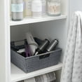 thumbnail image 5 of Simplify Shelf Built-in-Handles Rattan Storage Tote Basket, Charcoal, 5 of 6