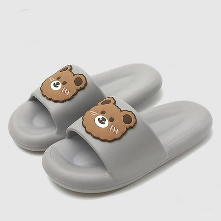 

PIKADINGNIS Solid Color Cute Bow Women s Slippers Thick Sole Comfortable Non-Slip Sandals Bathroom Indoor Couple Slippers New Summer 2022