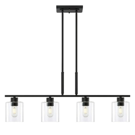 2664-04-04-Forte Lighting-Fiona - 4 Light Pendant In Transitional Style-14 Inches Tall and 35 Inches Wide-Black Finish