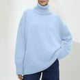 thumbnail image 2 of Chandail à Col Roulé pour Femmes, Haut Tricoté Ample, Doux, Confortable, Décontracté, Mode Hiver, Chaud, 2 of 4