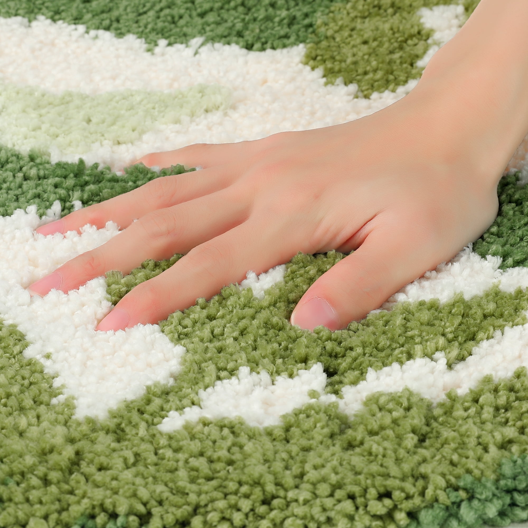 Unique Bargains Soft Plush Non-Slip Printing Mat Quick Dry for Bathroom Floor Leaf 16"x24"