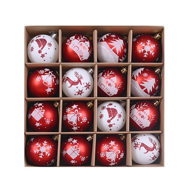 Bolas navideñas irrompibles de alta calidad: juego de 16 bolas decorativas de plástico de 6 cm con perchas, seguras para niños y mascotas