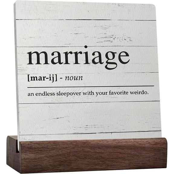 Marriage Ceramic Table Sign,Marriage Gifts,Wedding Gifts For Couple,Newly Wed Gifts For The Couple,Funny Wedding Gifts,Couples Bedroom Decor