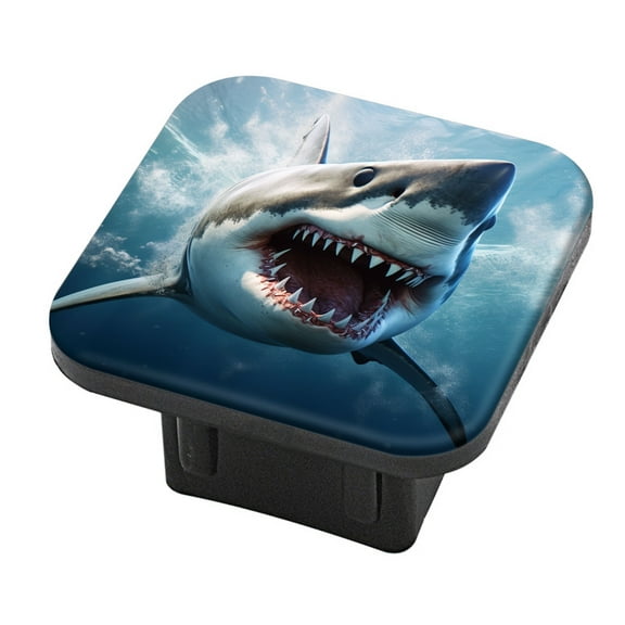Hitch Cover Fits For 2-Inch Hitch,Great White Shark Open Mouth With Sharp Teethrubber Trailer Hitch Cover Tube Plug Insert,Car Exterior Accessories, Receiver Tube Hitch Plug