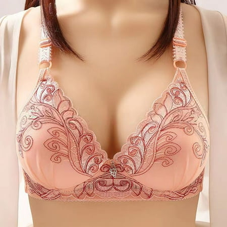

Aayomet Womens Bras Women Plus Size Unwired Lace Fashion Embroidered Adjustable Bra C 34/75