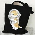 thumbnail image 1 of Bolso de hombro de lona de alta capacidad para hombres y mujeres, bolsa de mano de Anime de dibujos animados de gatos lindos, 1 of 1