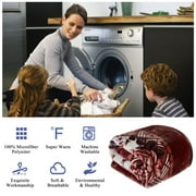 Thick Warm Winter Fleece Blanket For King Bed 2 Ply Reversible Soft Raschel Blanket,85x93,10lb