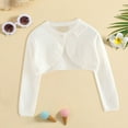 thumbnail image 2 of Mercatoo Toddler Baby Girls Long Sleeve Boler𝐨 Cardigan Knitted Shru𝐠 Button Lace Cropped Sweaters Tops Outwear Fall Clothes, 2 of 9