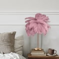 thumbnail image 3 of Bean Paste Pink Feather Table Lamp with One-touch Switch Bedside Table Lamp, 3 of 8