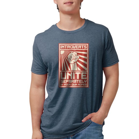 CafePress - Introverts Unite Separately In Your Own Ho T Shirt - Mens Tri-blend T-Shirt