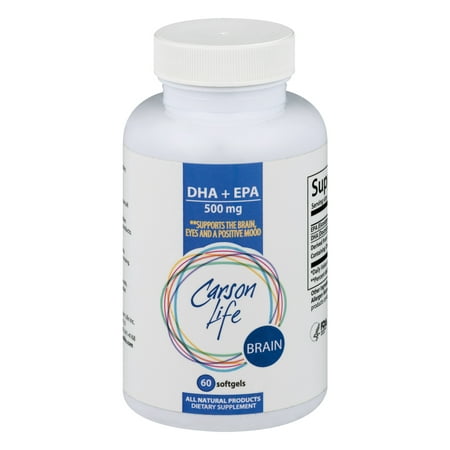 Carson Life Brain DHA Memory Dietary Supplement Capsules, 60
