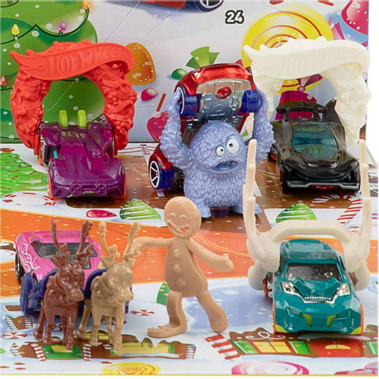 Hot Wheels 2025 Advent Calendar with 10 Toy Vehicles in 1:64 Scale