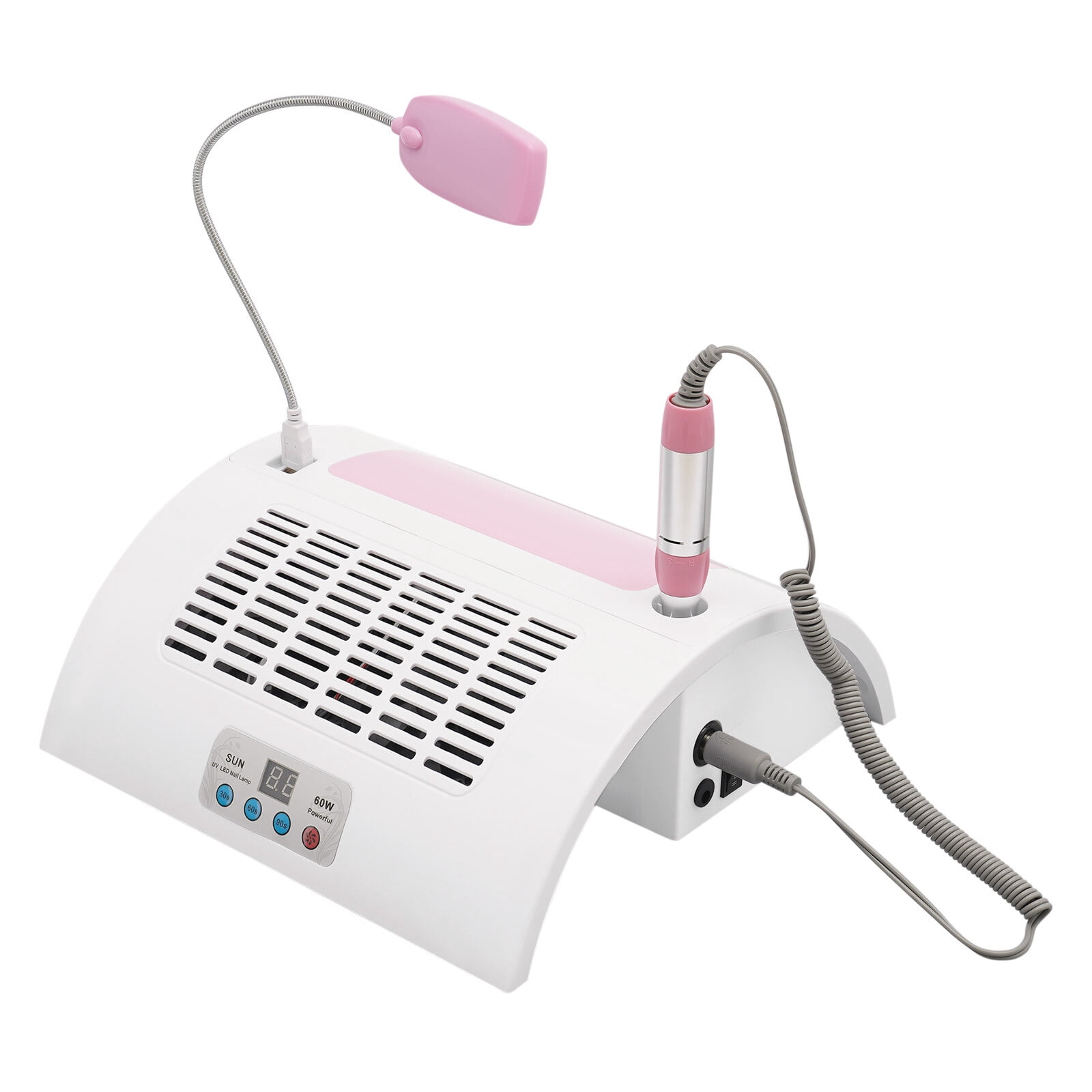 5 In 1 Nail Lamp With Dust Collector, UV/LED Light & Custom Timing