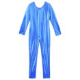 thumbnail image 3 of Aislor Kids Girls' Shiny Metallic Long Sleeves Full Length Gymnastics Dance Jumpsuit, 3 of 7