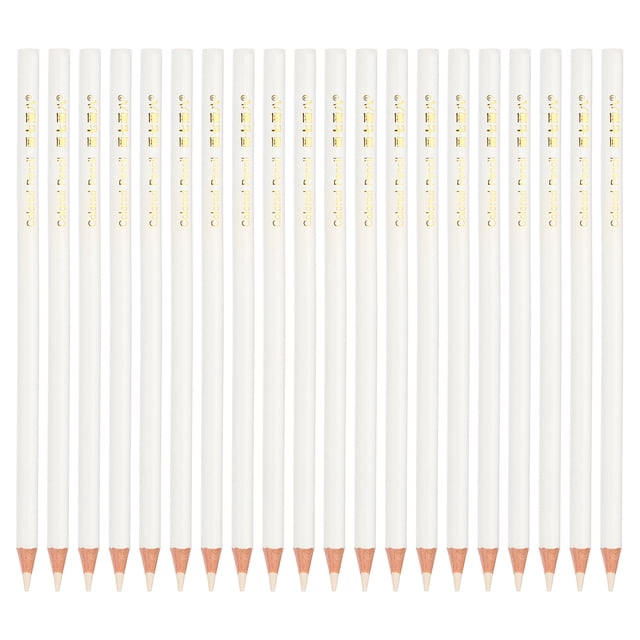 Juego de lápices de colores blancos Uxcell, 20 lápices de color de aceite de madera para artistas, lápiz de dibujo para pintura artística