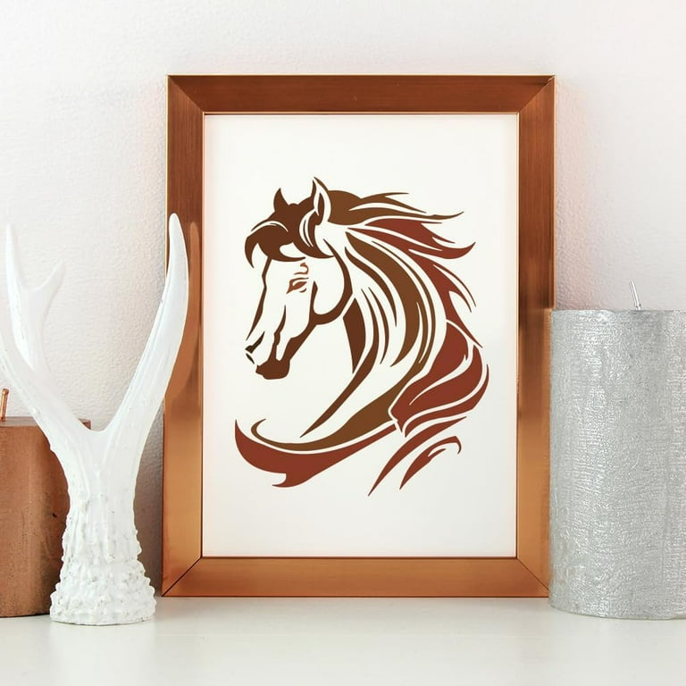 Horse Head Painting Stencil 8.3x11.7inch Reusable Line Horse Drawing Template Rectangle Head of Horse Stencil for Painting Large Animal Theme Template for Home Wall Furniture Decor - Walmart.com horse-head-painting-stencil-8-3x11-7inch-reusable-line-horse-drawing-template-rectangle-head-of-horse-stencil-for-painting-large-animal-theme-template-for-home-wall-furniture-decor-walmart-com