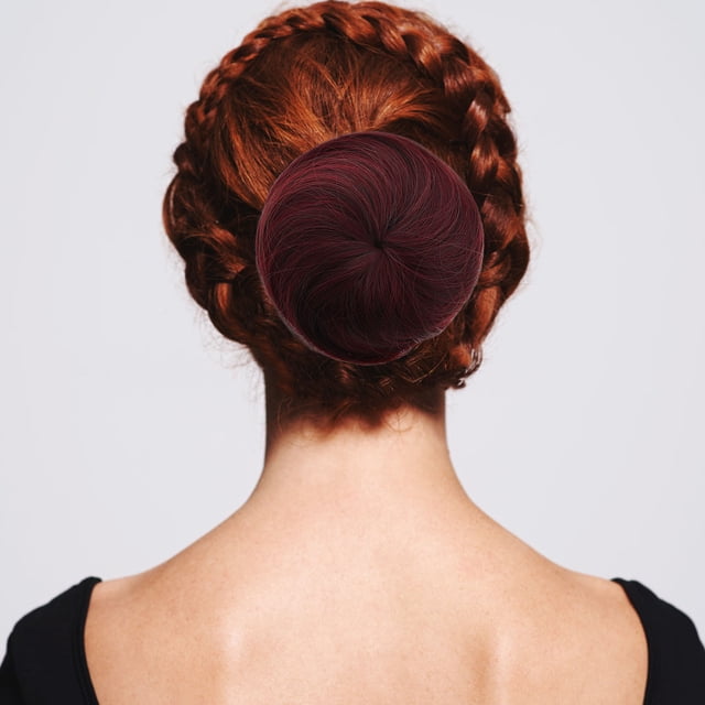 BEADCEST 2 Pcs Pièce de Cheveux de Mariage Rouge Foncé Synthétique Extensions de Cheveux pour Femmes Usage Quotidien