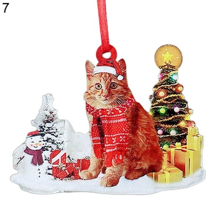 

Pnellth Hanging Pendant Cartoon Cat Easy for Hanging Wood Xmas Tree Hanging Home Decor