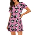 thumbnail image 1 of Disketp Cute Panda para Camisón Corto de Manga Corta para Mujeres, Camisón Cómodo con Escote Redondo, Bonito y Confortable, 1 of 6