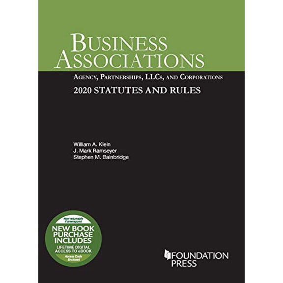 Pre-Owned Business Associations: Agency, Partnerships, LLCs, and Corporations, 2020 Statutes and Rules (Selected Statutes) (Paperback) 1684679729 9781684679720