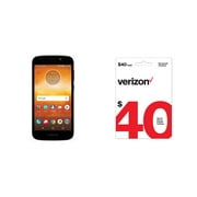 Verizon Wireless Motorola Moto E5 Play 16GB Prepaid Smartphone, Black + Airtime Bundle