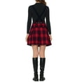 thumbnail image 3 of Allegra K Women's Vintage Plaid Pleated High Waist Overall Dress Gothic Skater Suspender Skirt, 3 of 5