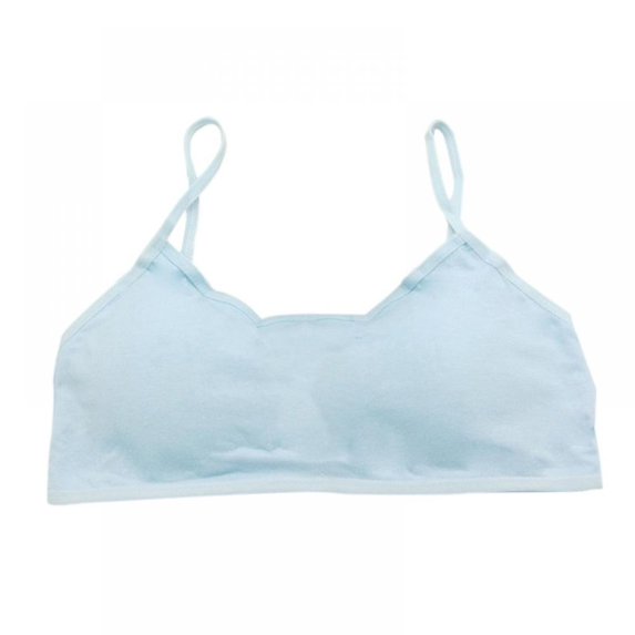 Ame Girls' Cotton Spaghetti Strap Sport Bra,Blue