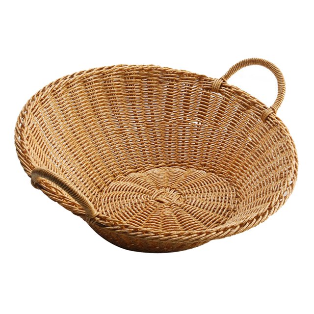 Cesta de mimbre de ratán, bandeja para servir, cesta , soporte para verduras, frutero para el hogar, restaurante, baño, decoración de mesa de Marrón claro Gloria Canasta de frutas