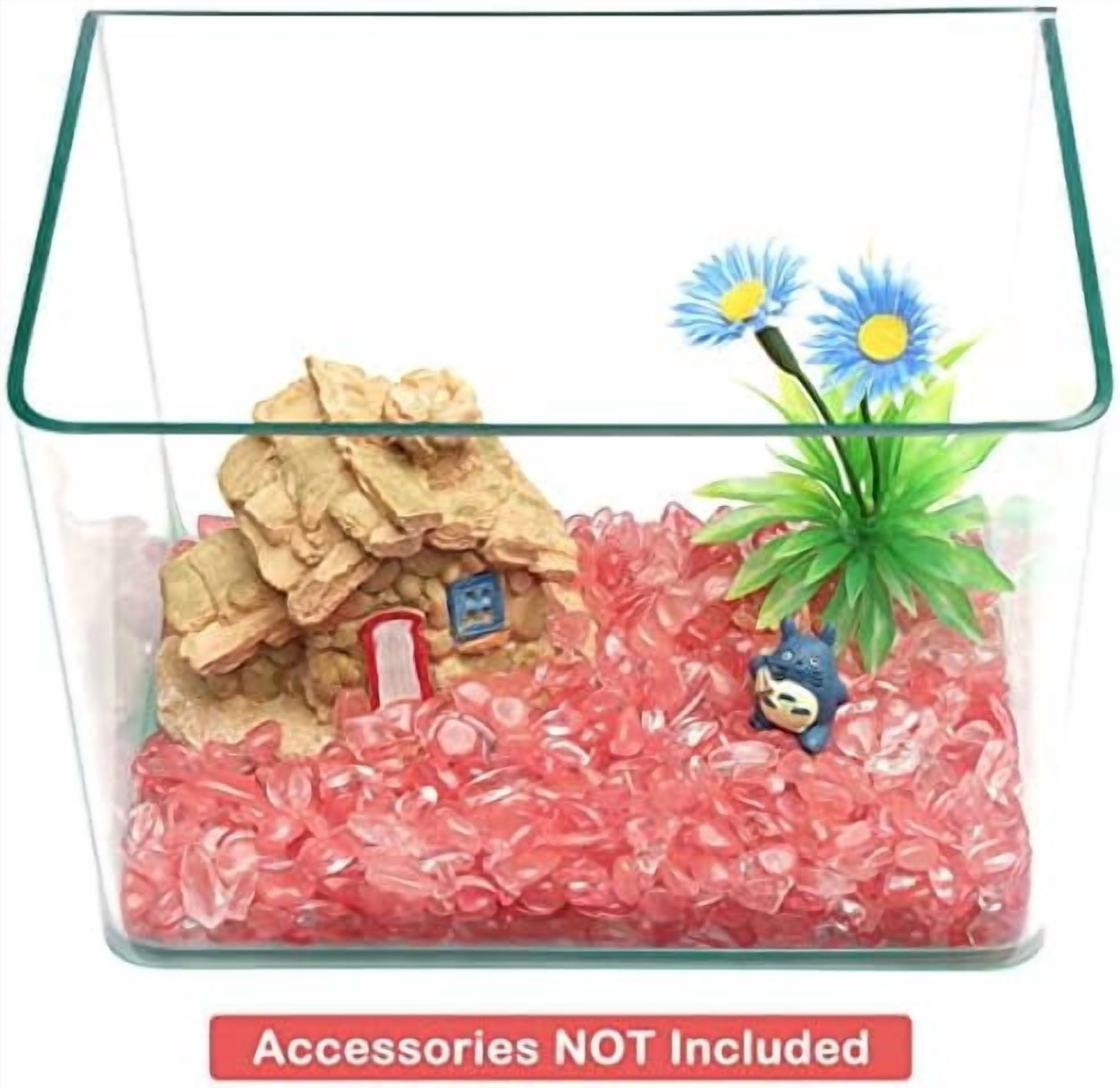 Decorative Pebbles, 2 Lbs/920g (Fill 2 Cups) Pink Crystal Quartz Stones Irregular Rock Gravel for Aquarium Turtle Tank Decoration/Succulent Plant Landscape/Flowerpot Vase Ornament