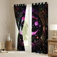 thumbnail image 3 of Castle Fairy Holy Month Stars Print Black Out Curtains for Adults Female Men Women,Happy Ramadan Crescent Moon Curtains Pack of 2 (42x63 Each),Gradient Exotic Style Bedroom Curtains Bedroom Decor, 3 of 6