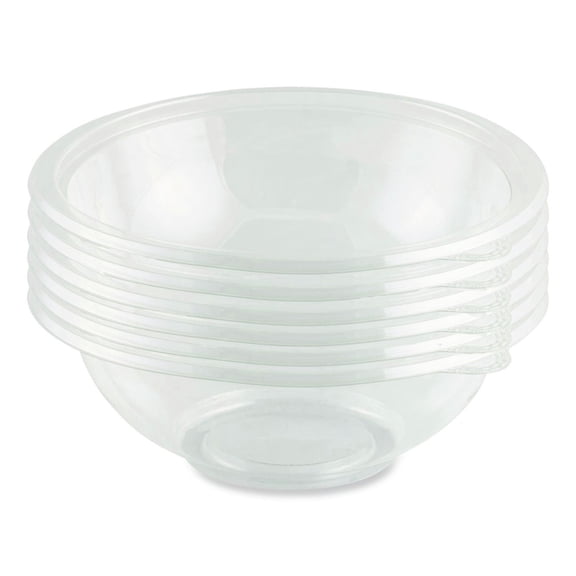 Anchor 4400246 7 in. x 2.56 in. 24 oz. Crystal Classics Plastic Bowl - Clear (150/Carton)