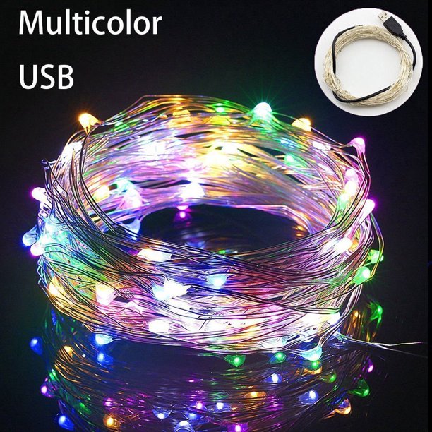 Luces de hadas impermeables LED USB plateadas de 1M 5M 10M Gao Jiahui unisex