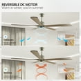 thumbnail image 3 of 60 Inch Ceiling Fan with Light and Remote Control, 5 Solid Wood Blades, 6-Speed Quiet Reversible Motor, 3 of 9