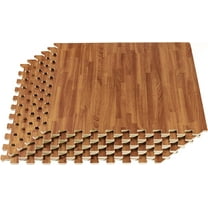 Forest Floor 5/8 Inch Thick Printed Foam Tiles, Premium Wood Grain Interlocking Foam Floor Mats, Anti-Fatigue Flooring, Mahogany, 100 Sq Ft